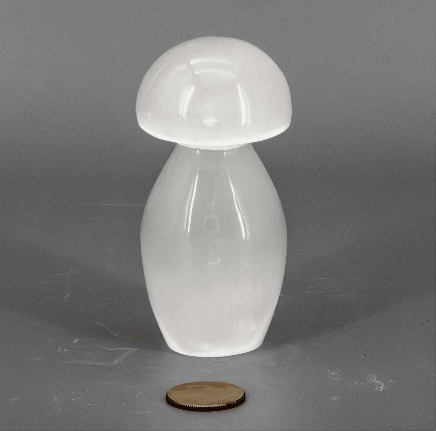 Selenite Crystal Carved Mushroom Crown Chakra Stone