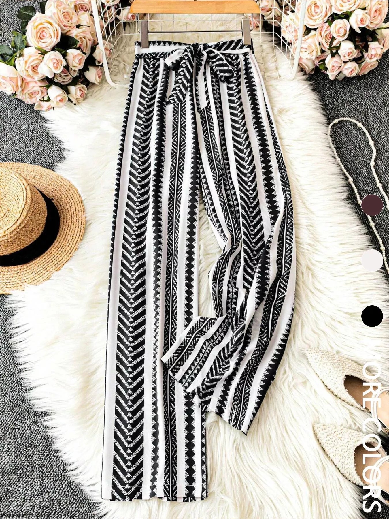 Boho Print Wide Leg Pants