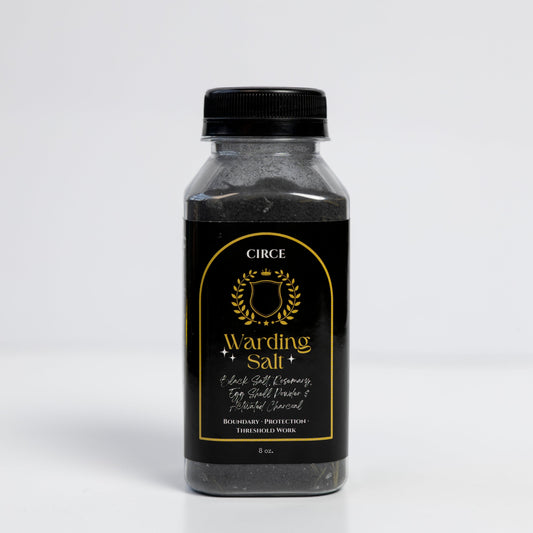 Warding Salt – Ritual Protection Blend with Black Salt, Rosemary & Activated Charcoal (8 oz)