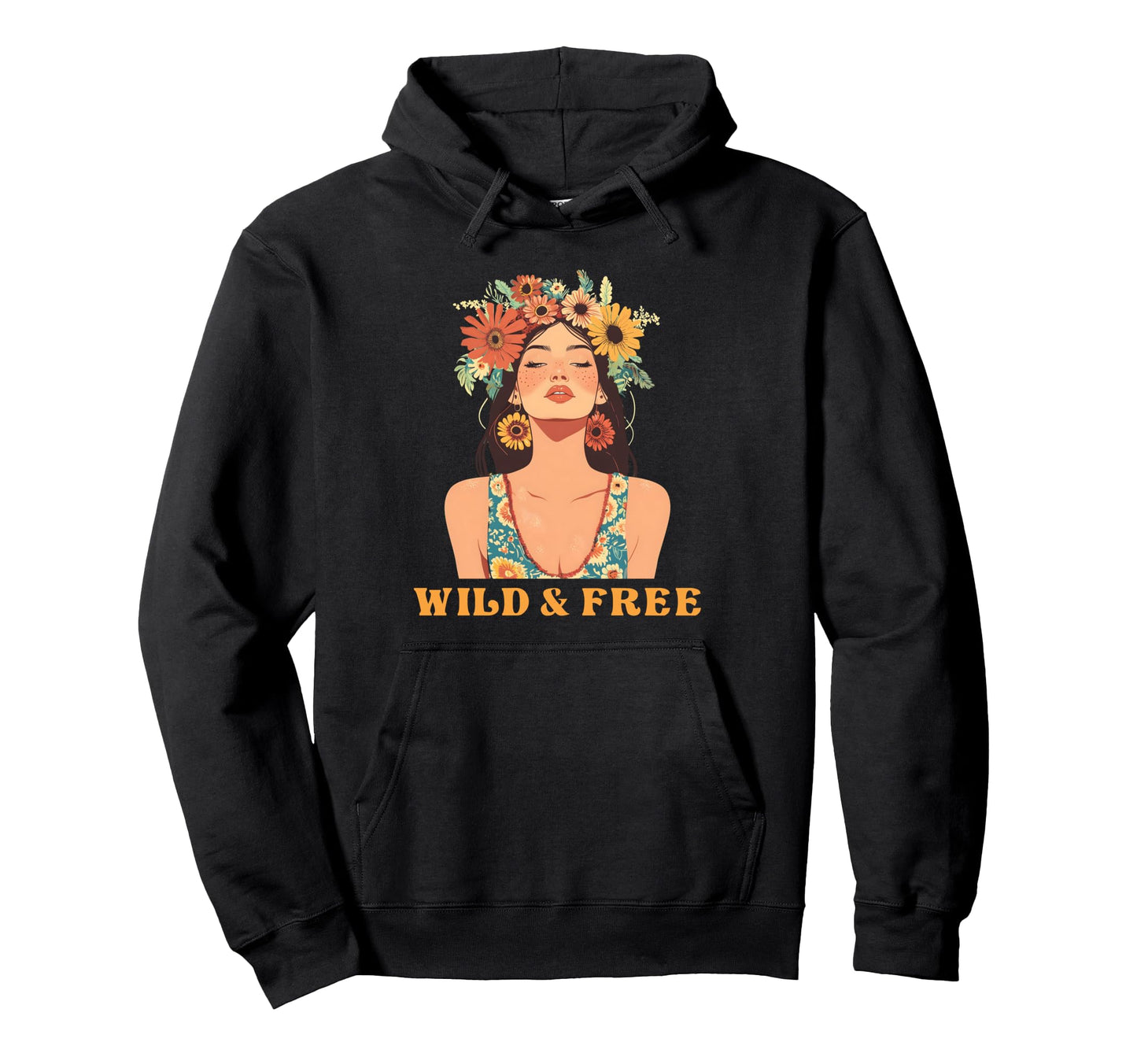 Wild And Free Bohemian Boho Hippie Hoodie - Trendy Graphic Unisex