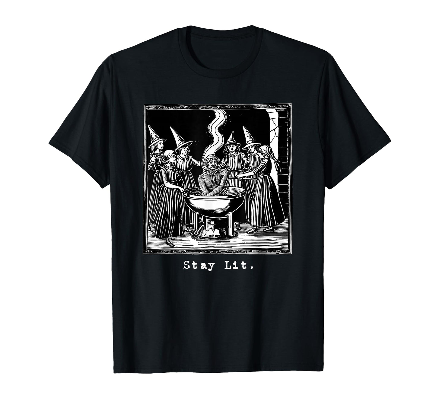 Stay Lit Witch Occult Satan Hell Witchy T-Shirt - Trendy Graphic Unisex