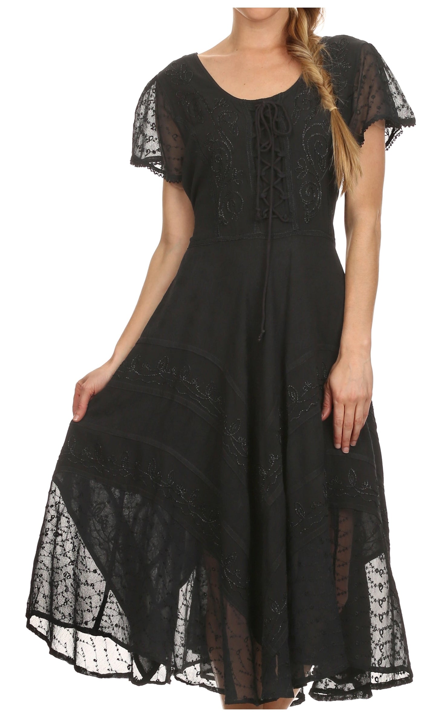 Sakkas Marigold Embroidered Fairy Dress