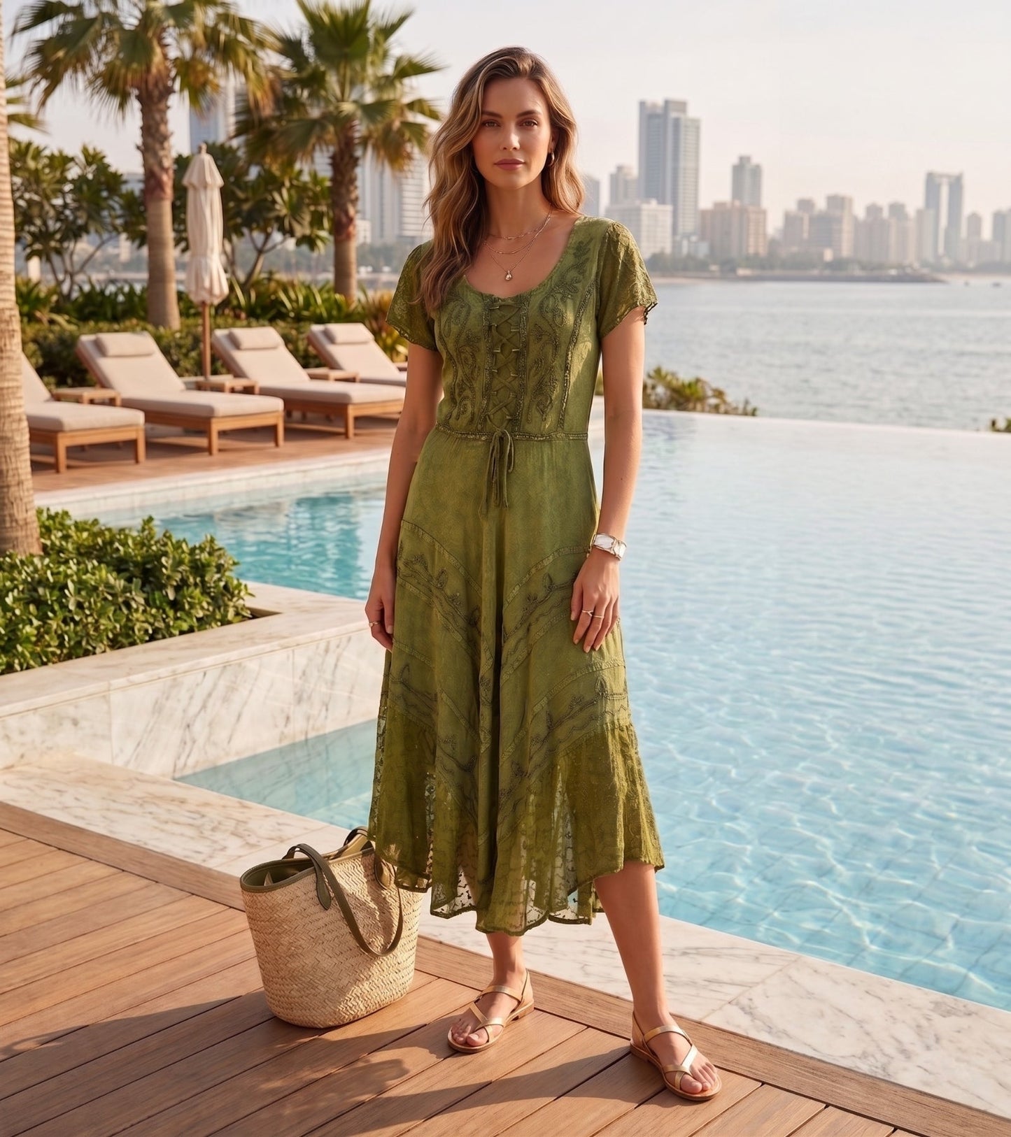 Sakkas Marigold Embroidered Fairy Dress