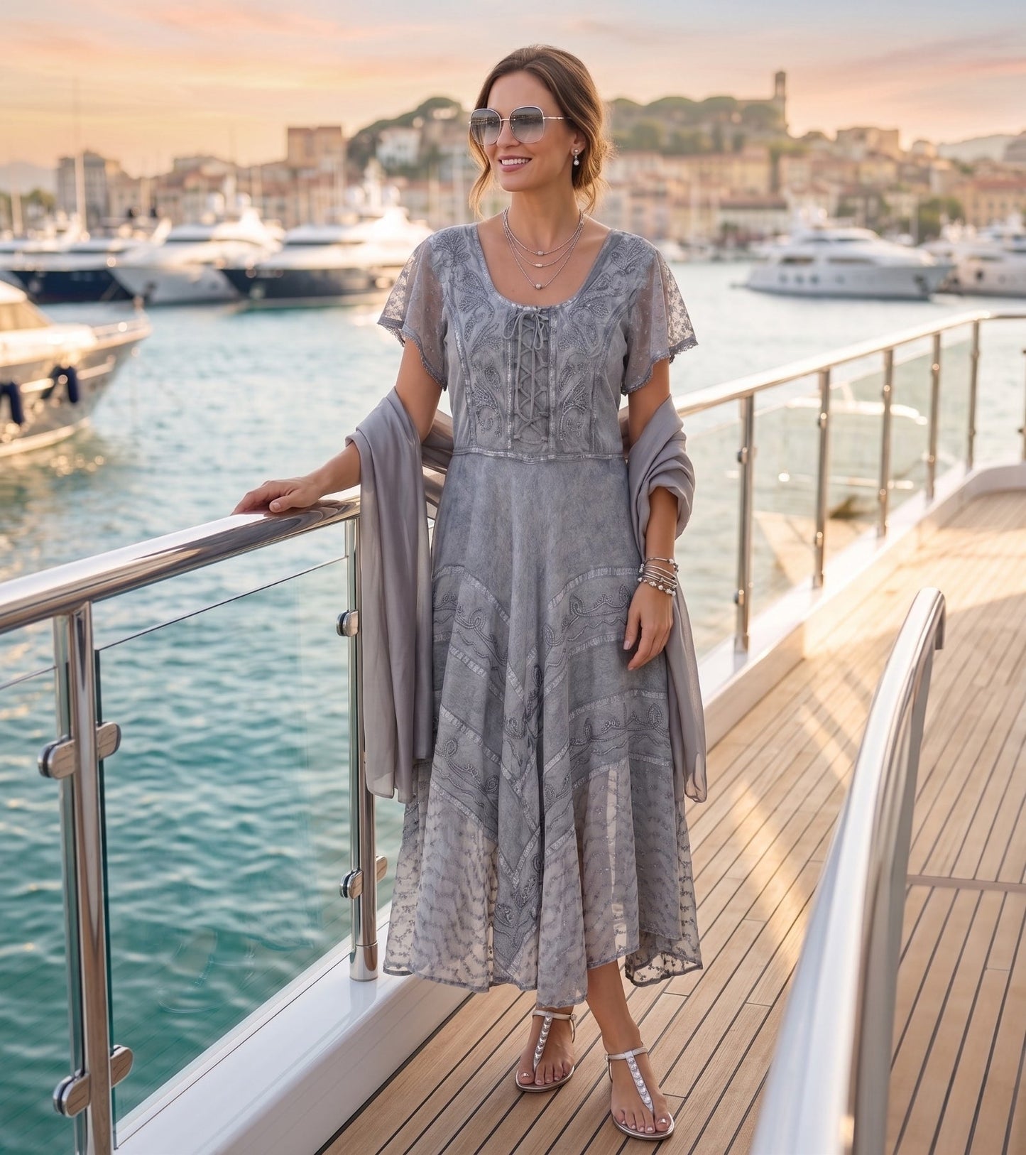 Sakkas Marigold Embroidered Fairy Dress