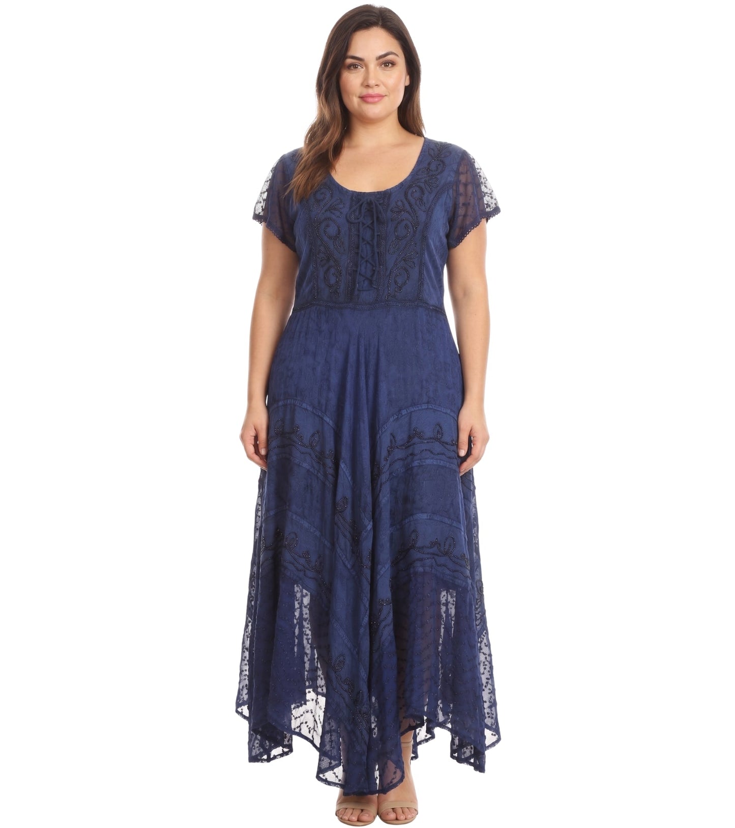 Sakkas Marigold Embroidered Fairy Dress