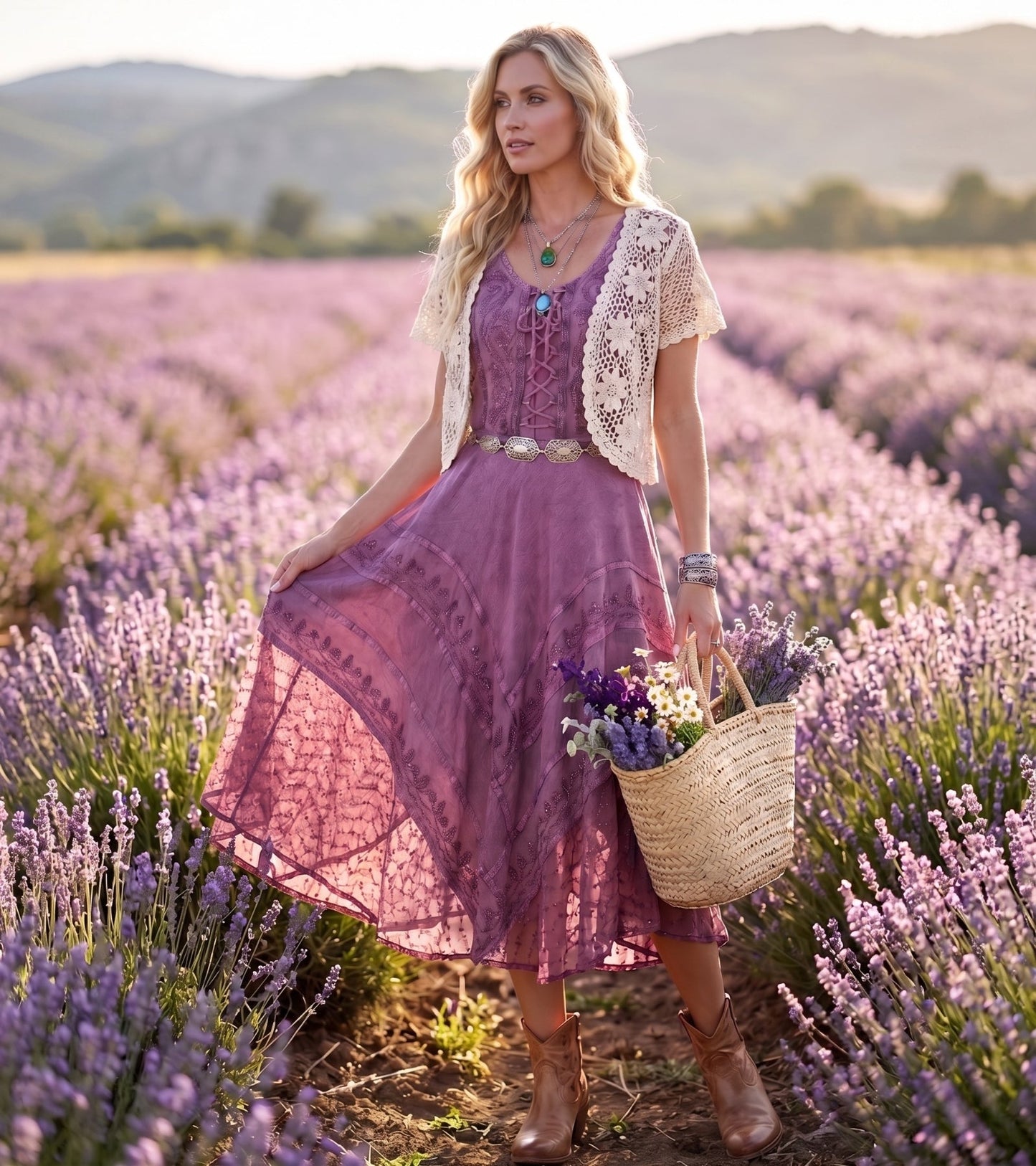 Sakkas Marigold Embroidered Fairy Dress