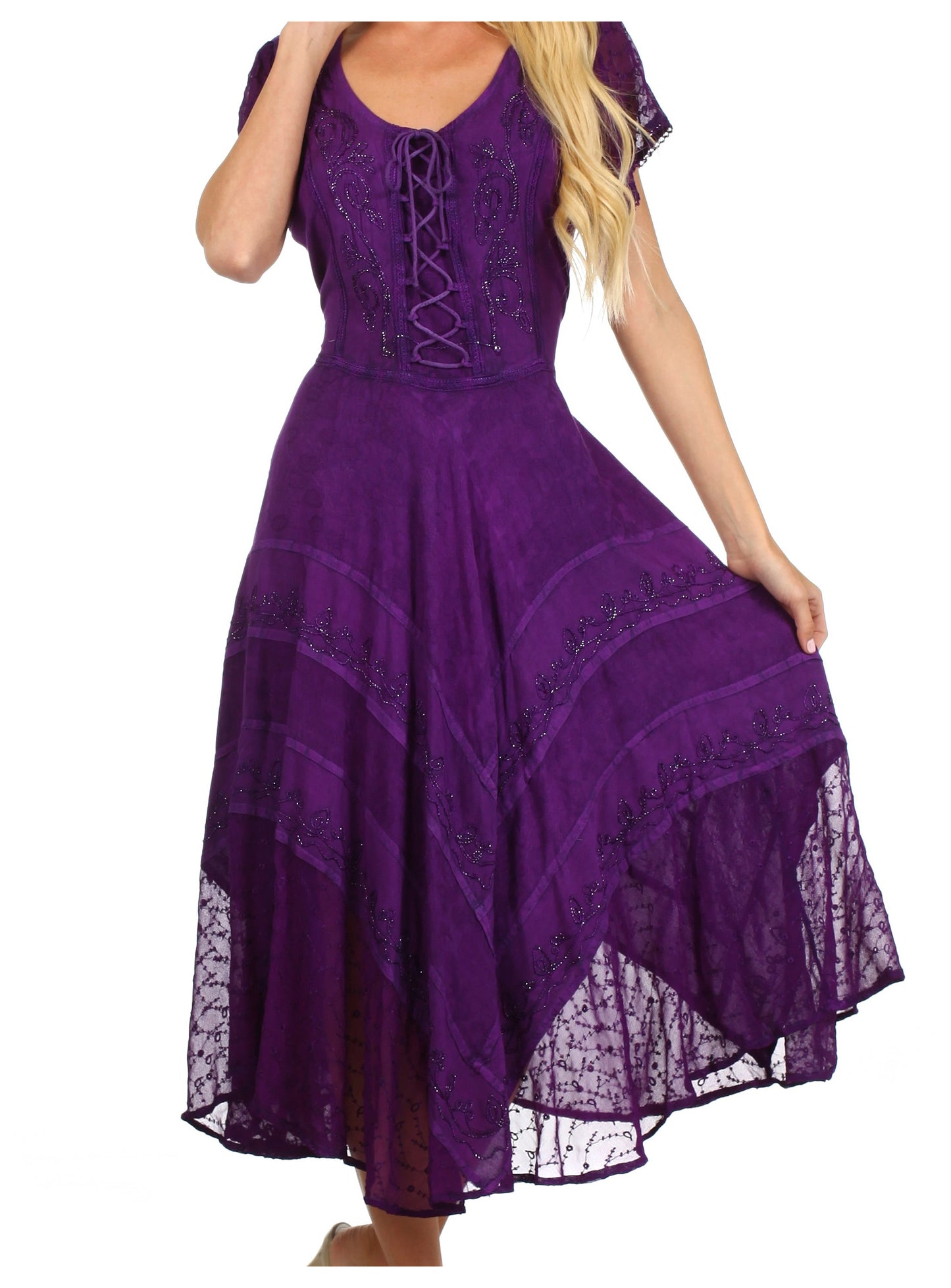 Sakkas Marigold Embroidered Fairy Dress