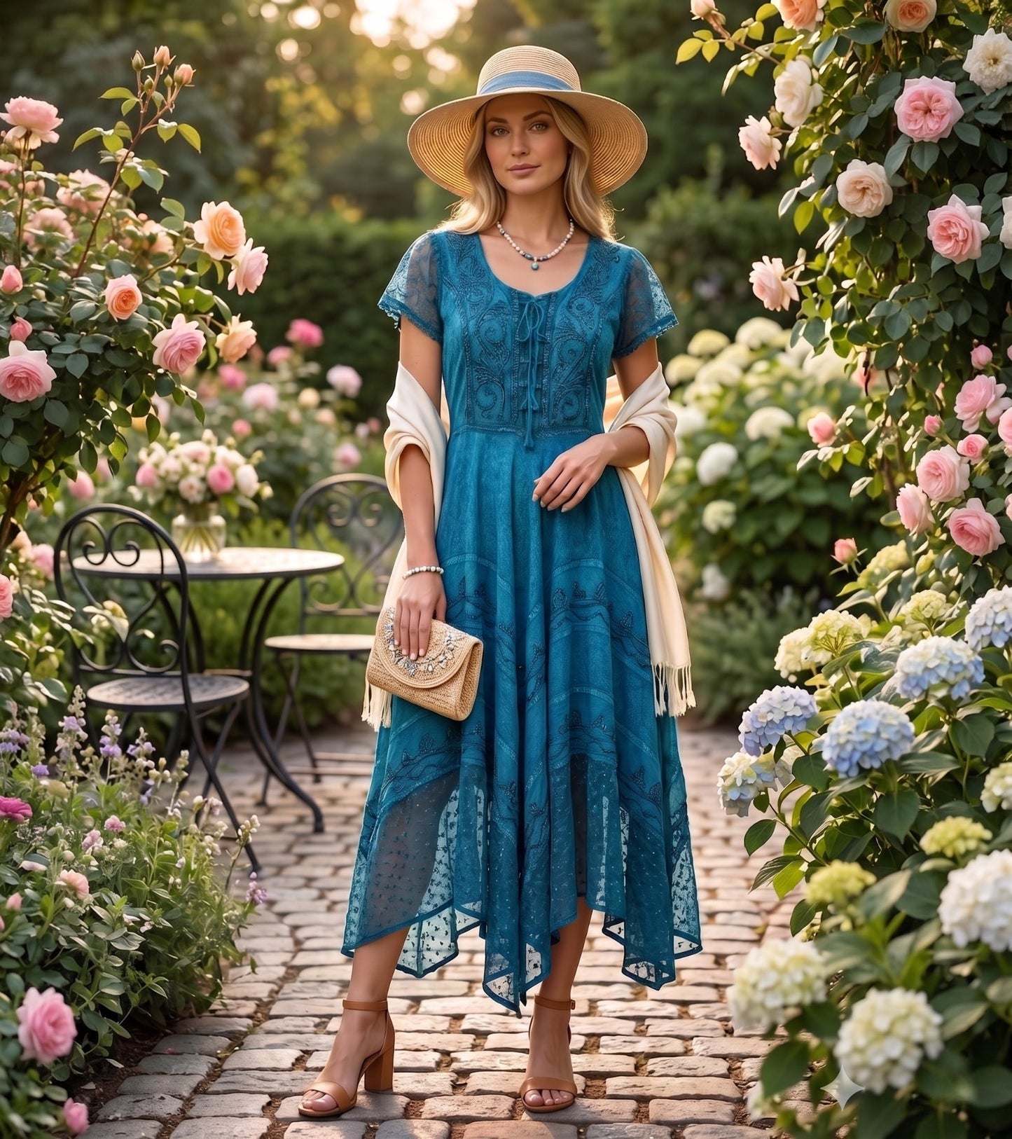 Sakkas Marigold Embroidered Fairy Dress
