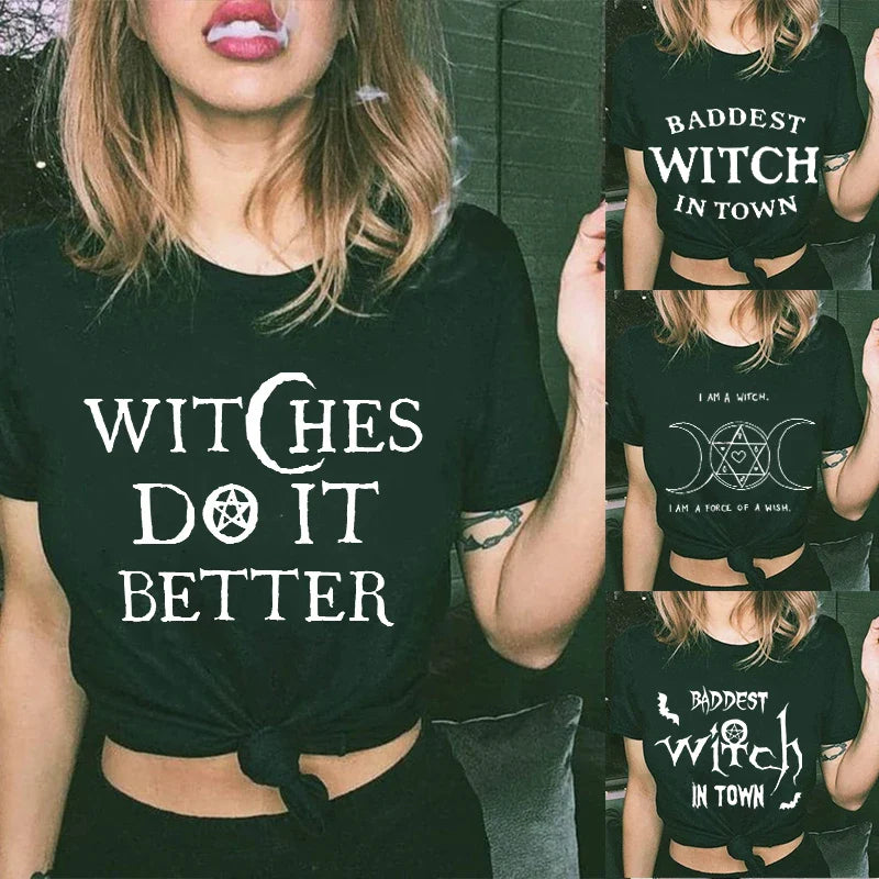 Witches Do It Better Crop Top — Gothic Witch Quote Tee