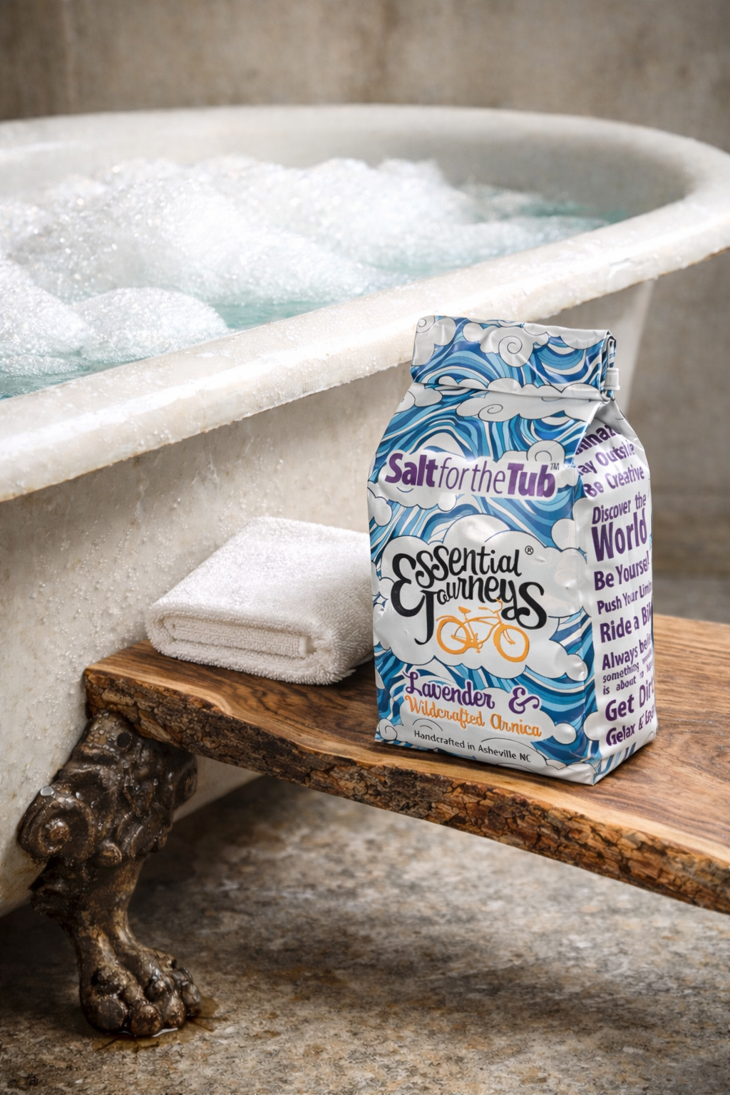 Essential Journeys® Lavender & Wildcrafted Arnica Bath Salts | Epsom Salt Soak for Relaxation & Muscle Recovery