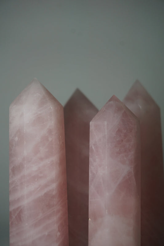 rose quartz crystal tower