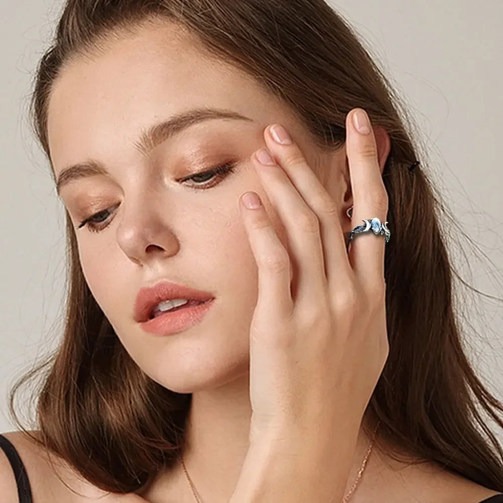 Triple Moon Crescent Ring — Maiden, Mother & Crone
