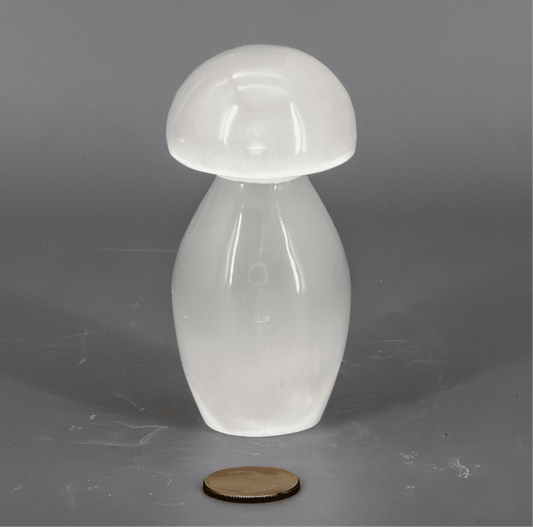 Selenite Crystal Carved Mushroom Crown Chakra Stone