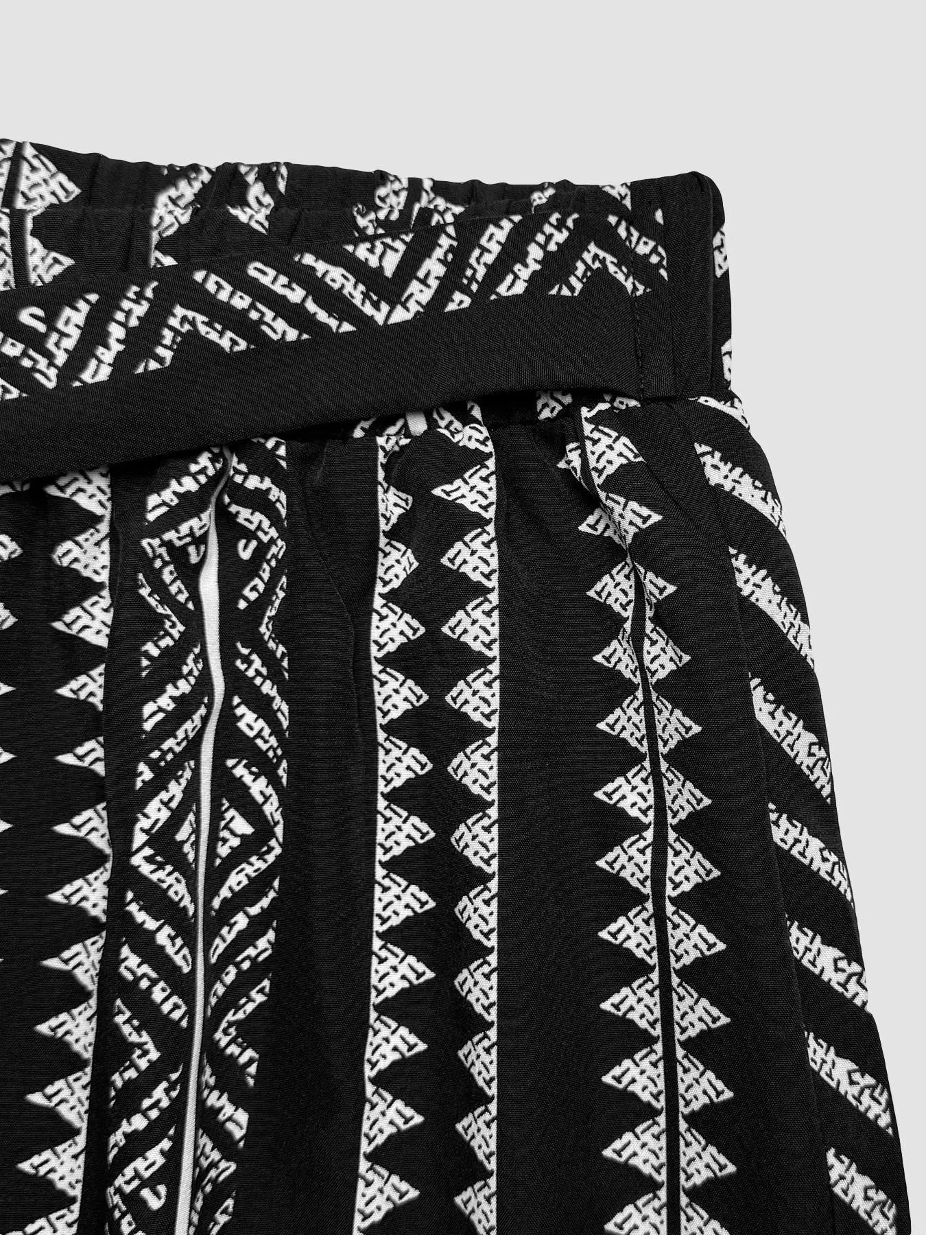 Boho Print Wide Leg Pants
