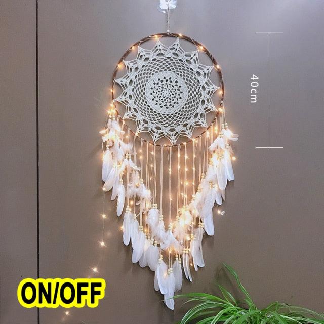 Big Dream Catcher Hanging/Light Decoration Dream Catcher Moon Dream Catcher Room Home Decor Dream Catcher Gifts For Mom Friends Women Girls Wall Decor Bedroom Decoration