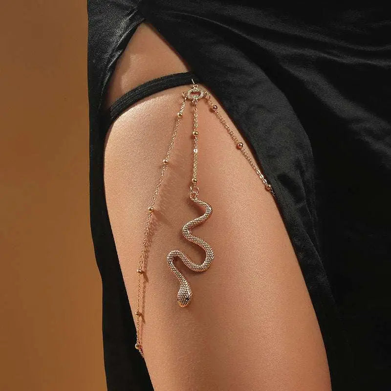 Bohemian Boho Gold Big Snake Leg Chain Jewelry