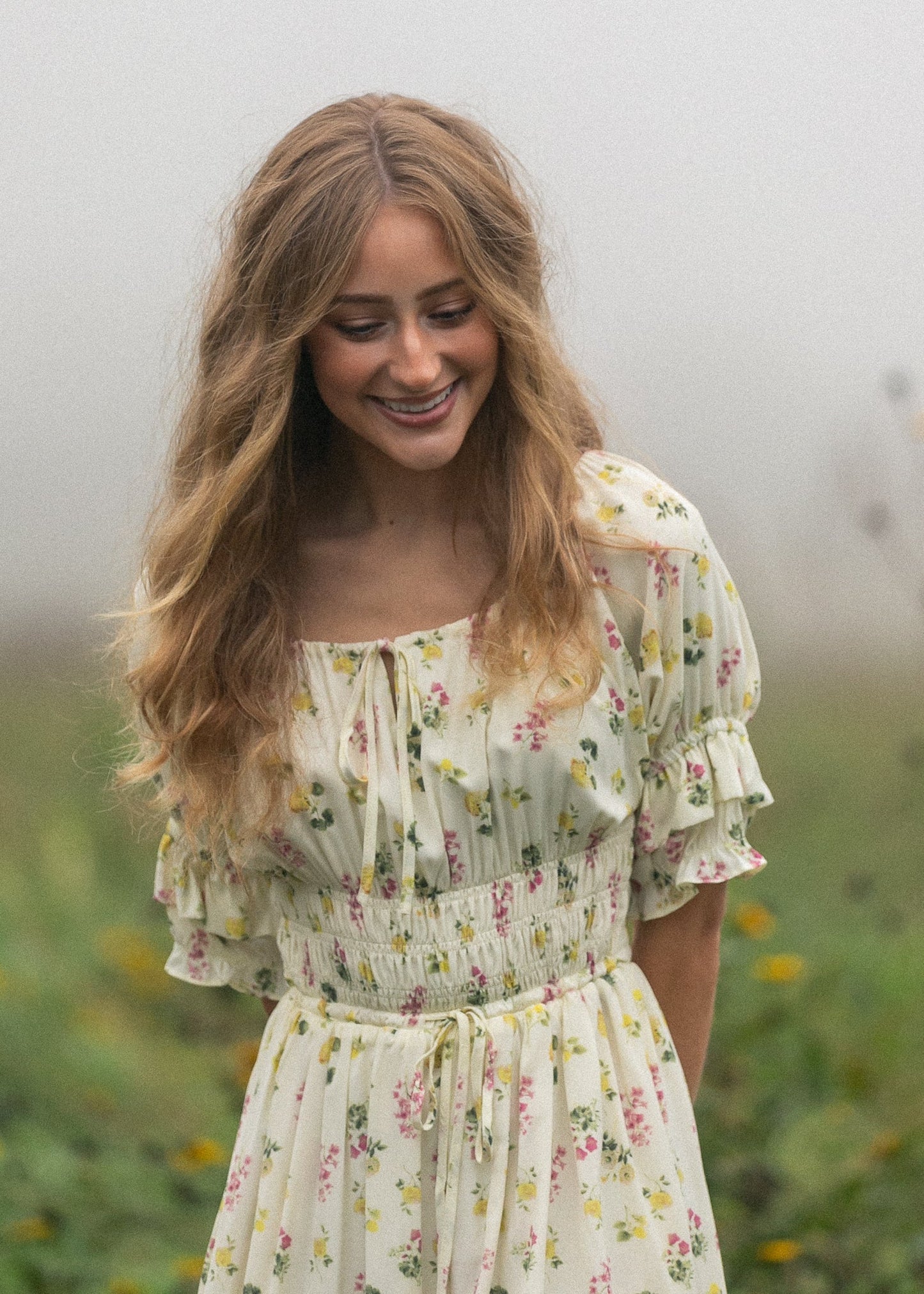 Celine Puff Sleeve Floral Maxi Dress