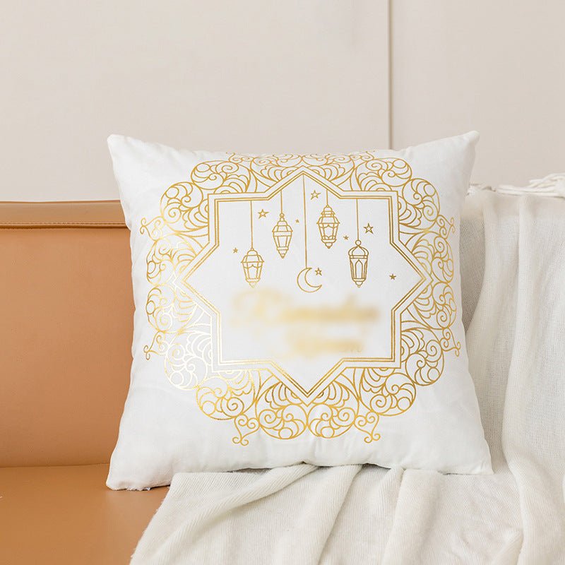 Eid Moon Hot Stamped Short Plush Pillow Cover (MR076)
