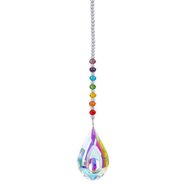 Metallic Hoop Moon Sun Catcher Hanging Crystal Pendant Chandelier Lamps Light Crystals Glass Pendants Light Rainbow Maker Wind Chime Hanging Drop Gift of Good Luck Garden Decor Hanging Ornament For Home Decoration