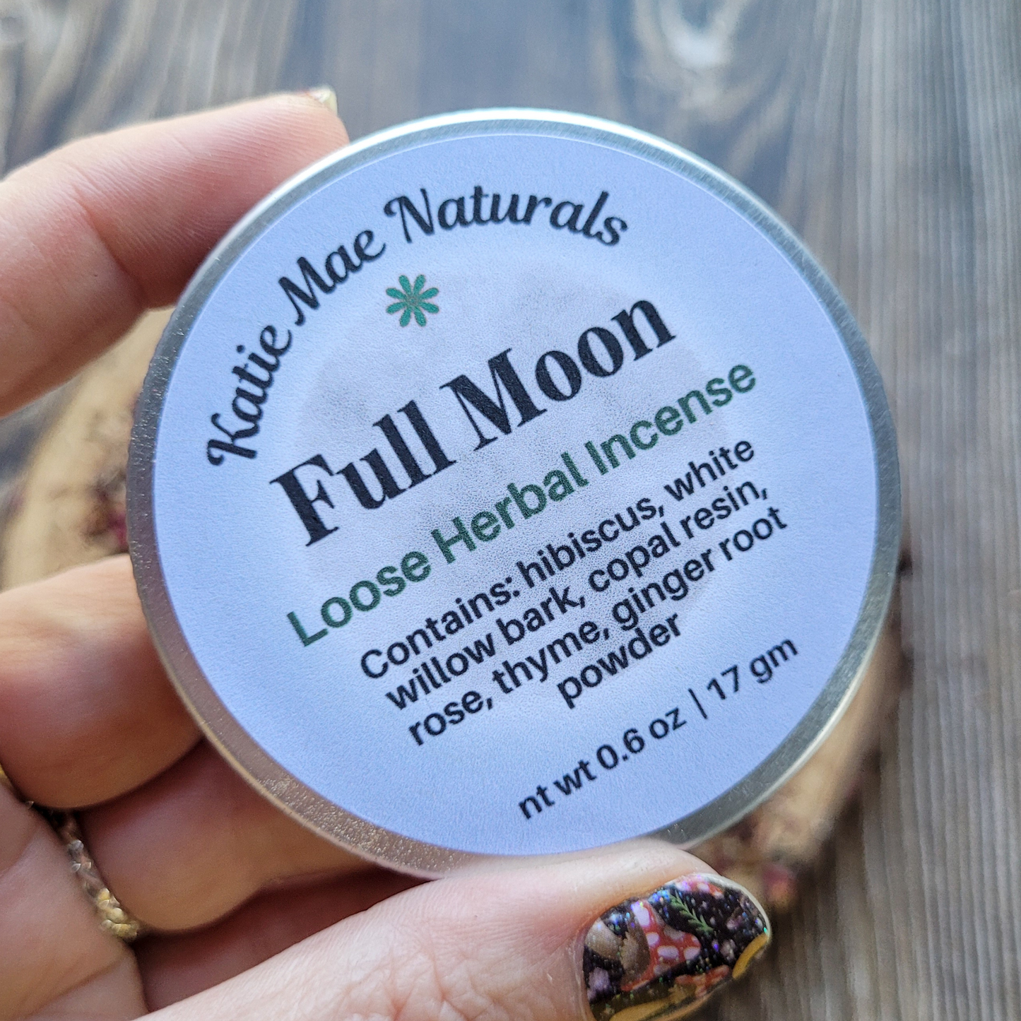 Full Moon Herbal Incense – Rose Hibiscus Copal Blend for Lunar Rituals, Intuition & Reflection