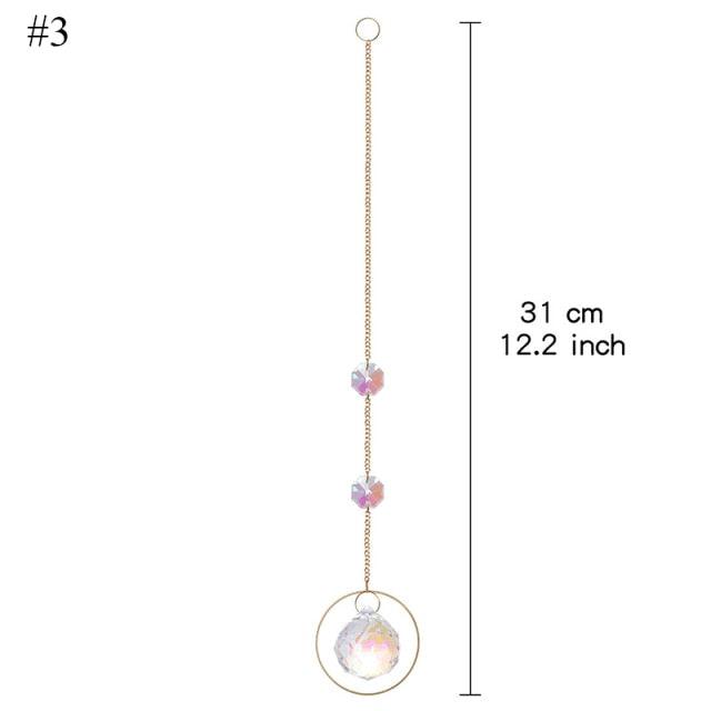 Home Decor Crystal Sun-catchers Window Pendant Hanging Curtain Wind-chimes Light Catcher Star Moon Pendant Rainbow Wind Chime Prisms Wind Chime Hanging Ornaments For Garden Home Christmas Decorations Gift