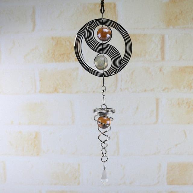 Wind Chimes Spinner Spiral Rotating Crystal Ball Wind-chime Church Yard Decor Gift For Garden Patio Balcony & Indoor Decor Photography Prop Best Decoration Thing Beautiful Looking Decor